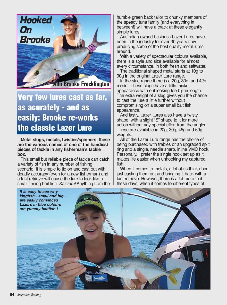 Australian Boating magazine feature on Lazer Lures