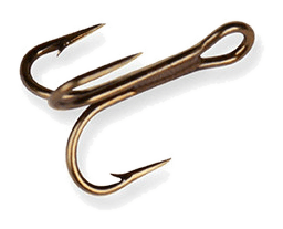 Mustad 3563 Treble Ringed Strong Bronzed Hooks